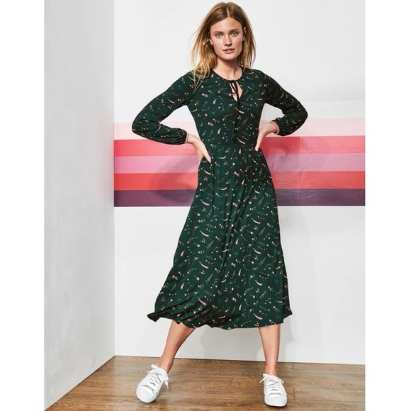 Boden Dresses & Skirts - Boden Chatsworth Flora Midi Star Flora Jersey Midi Dress Cosmic Shooting Stars